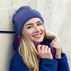 Terra Kid's Teen's Beanie Plain Knit Hat - 1 of 4