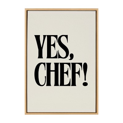 Natural Framed Canvas Print with Bold Black Text, 23x33