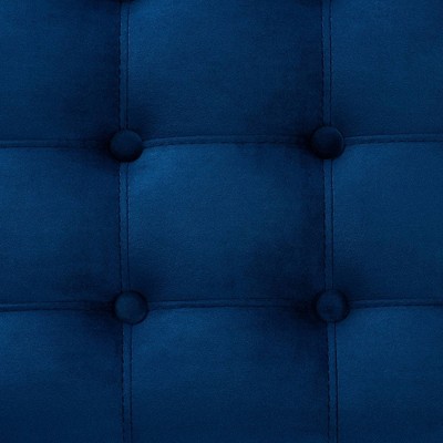 Elegant Navy Blue Velvet 42" Tufted Storage Ottoman Bench