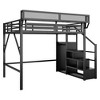 Lycvki Metal Loft Bed with Stairs and Storage Shelves - 2 of 4