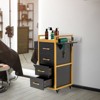 Karl Home Rolling Salon Trolley Cart with 4 Drawers and Tool Holders Black - 2 of 4