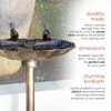 Alpine 13 Inches Diameter by 30 Inches Tall Outdoor Vintage Plastic Bird Bath with 2 Bird Figurines Yard Statue for Outdoor Settings, Bronze - 3 of 4