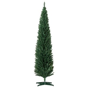 NAYSAYE 8ft Artificial Christmas Tree Pencil Xmas Tree with 618 PVC Branch Tips for Indoor Holiday Home Office, Green, 21.75"*21.75"*94.5" - 1 of 4