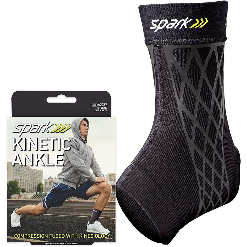 Spark Kinetic Ankle Sleeve - Compression Support with Embedded Kinesiology Tape, 1 of 5
