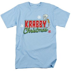 Men's Spongebob Squarepants Krabby Christmas With Squidward T-Shirt - 1 of 4