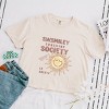 S.W.Smiley Sunshine Society - Women's Boxy Crop Top Graphic T-Shirt - 2 of 4