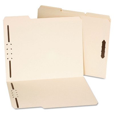UNIVERSAL Deluxe Reinforced Top Tab Folders 2 Fasteners 1/3 Tab Letter Manila 50/Box 13420