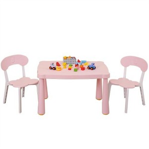 SKRAN 3-Piece Children's Multi-Functional Activity Table Set, Plastic Toddler Table and Chair Set for Reading,Preschool,Drawing, Playroom - 1 of 4