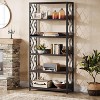 Hommoo 5 Tier Industrial Etagere Bookcase with Open Shelves Brown - 3 of 4