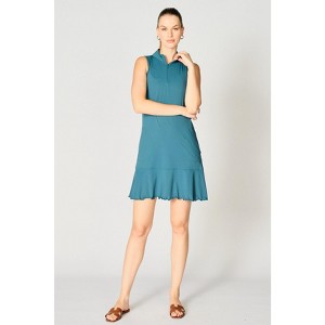 X BY GOTTEX Kate Sleeveless Mock Neck Dress with Pearl Edge - 1 of 4