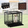 FDW 36/42/48 Inch Dog Crate Heavy Duty Dog Kennel Indoor Outdoor Metal Dog Cage with Removable Pan and Lockable Wheels Pet Playpen for Training - 4 of 4
