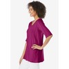 Woman Within Women's Plus Size Pointelle Scoopneck Tee - 4 of 4