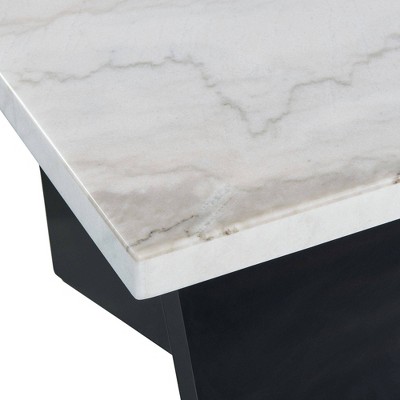 Tobias White Marble Top Rectangular Accent Table
