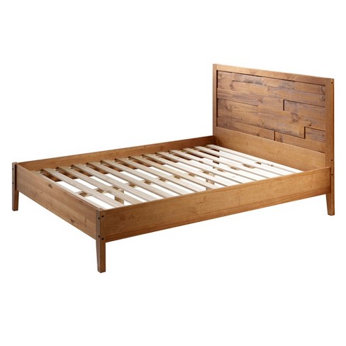 Plank Distressed Solid Wood Queen Bed   Saracina Home : Target