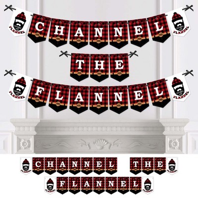 Big Dot of Happiness Lumberjack - Channel the Flannel - Party Bunting Banner - Buffalo Plaid Party Decorations - Channel the Flannel