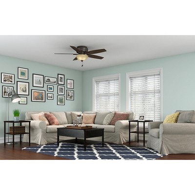 52" Premier Bronze Low Profile Ceiling Fan with LED Light