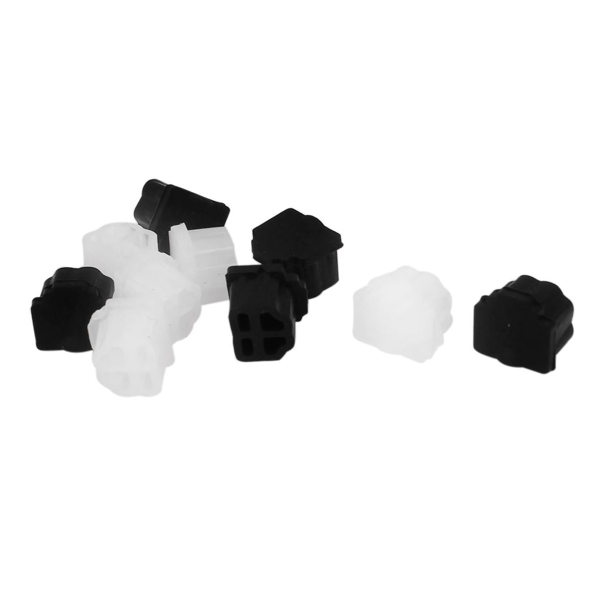 Unique Bargains Black Clear Rubber RJ11 Connector Port Anti Dust Hat Protector Cover 10 Pcs