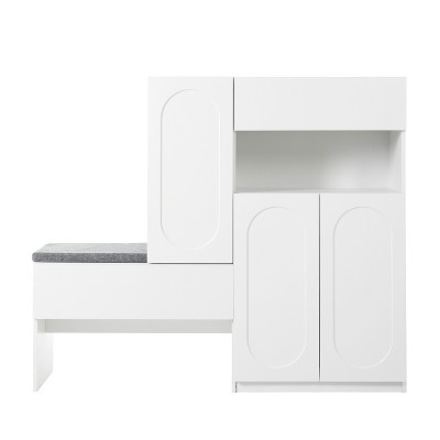 Bella Depot 51.1''W Shoe Cabinet with Cushion Bench