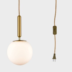 CLAXY Mid Century Plug in Pendant Lighting with Cord 8 Inch - 1 of 4
