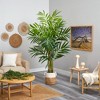 Nearly Natural 8-ft King Palm Artificial Tree with 12 Bendable Branches in Handmade Natural Jute and Cotton Planter - 4 of 4