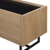 63" MDF Contemporary Low-Profile TV Stand with Faux Marble Top, Drop-Down Door, and Open Storage for Living Room and Bedroom - 4 of 4