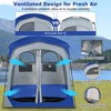 Costway 2 Room Shower Tent Oversize Privacy Shelter Portable Dressing Toilet Outdoor Gray/Blue/Brown - 4 of 4