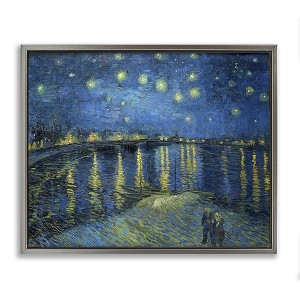 Stupell Industries Starry Night Over Rhone Classic Black Framed Floater Canvas Wall Art - 1 of 4