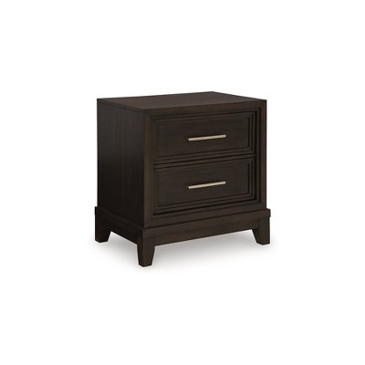 Signature Design by Ashley Neymorton Two Drawer Nightstand, Dark Brown
