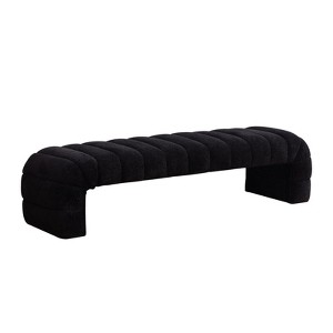 DSVIMOY Modern Upholstered Armless Bed Bench, Daybed Chaise, Ottoman Foot Stool for Living Room and Bedroom, Entryway, Black, 69.7"*20.5"*17.3" - 1 of 4
