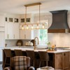 LLHZSY Glam Clear Ice Glass Chandelier, 39 2/5" Wide 5-Light Fixture for Dining Room Kitchen Island-Gold - 2 of 4