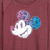 Women's - Disney - Mickey Floral Gradient Fill Lightweight French Terry Wide Neck Long Sleeve Shirt - 2 of 4
