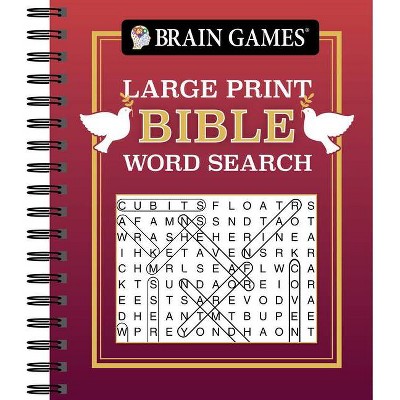 Brain Games - Large Print Bible Word Search (Red) - (Brain Games - Bible) by  Publications International Ltd & Brain Games (Spiral Bound)