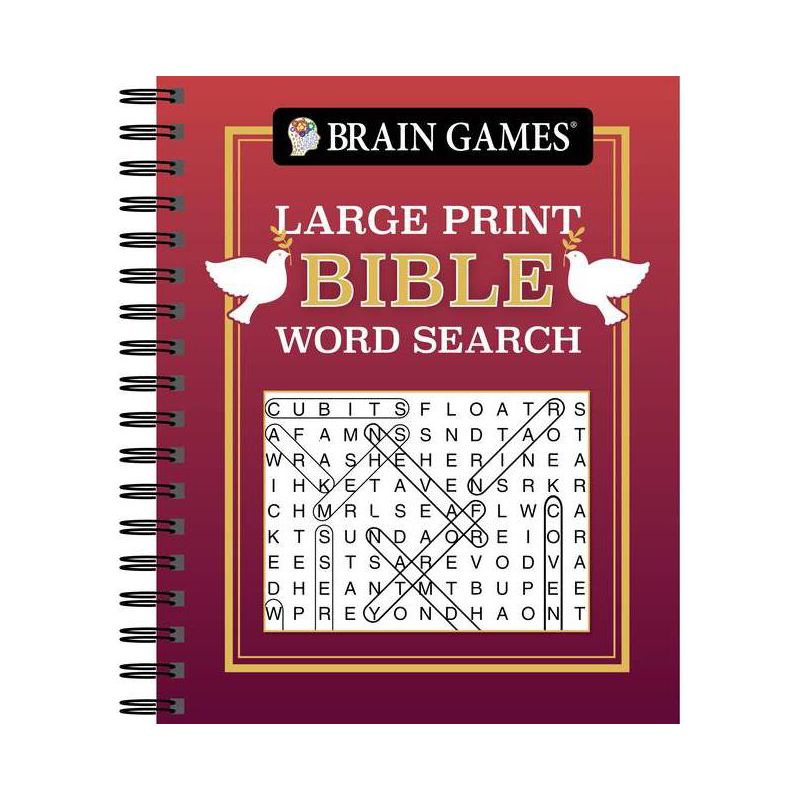 Brain Games - Large Print Bible Word Search (Red) - (Brain Games - Bible) by  Publications International Ltd & Brain Games (Spiral Bound), 1 of 2
