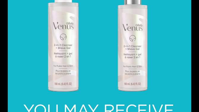 Venus for Pubic Hair and Skin Women&#39;s 2-in-1 Cleanser + Shave Gel - Unscented - 6.4 fl.oz, 2 of 19, play video