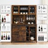 Whizmax 70" Farmhouse Coffee Bar Wine Cabinet with Sliding Barn Doors and Storage,Tall Kitchen Hutch with Wine & Glasses Rack for Kitchen, Dining Room - 4 of 4