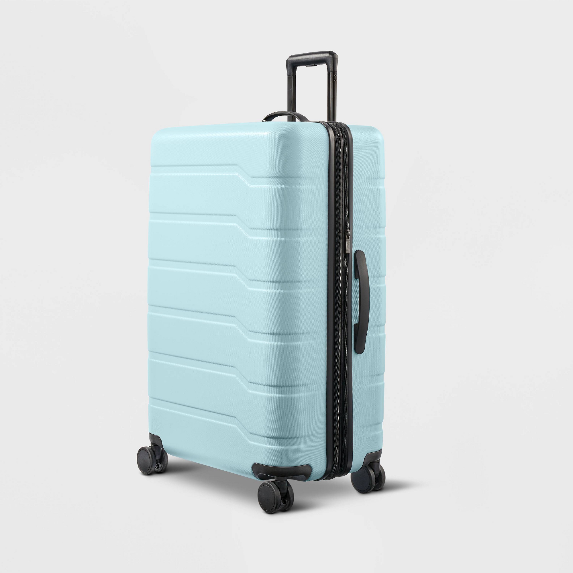 Hardside Large Checked Suitcase Muddy Aqua - Open Story™