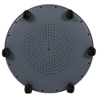 Versatile Gray Mobile Desk Chair with Tablet Arm and Storage