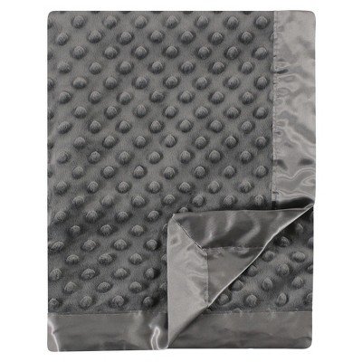 Image of Hudson Baby Unisex Baby Plush Mink Blanket, Charcoal, One Size