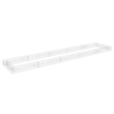 vidaXL Gabion Raised Bed Galvanized Steel Planter - 196.9" L x 39.4" W x 7.9" H - Sturdy and Durable Border for Outdoor Gardens, Patios