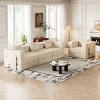 4 Seater Folding Sofa Bed for Living Room or Bedroom, Convertible Sofa with Cushions and Storage Pockets, Corduroy Fabric Sofa-Coolbibila - 2 of 4