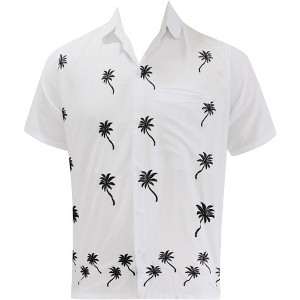 LA LEELA Men's Hawaiian Shirt Fashion Button Down Short Sleeves Holidays Aloha Party Casual Tops Summer Beaches Shirts for Mens - 1 of 4