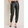 VENUS Womens Faux Leather Cargo Pants - 2 of 4