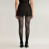 Anna-Kaci Women's 3-Piece Set Floral Lace Pattern Sheer Tights - Black - 4 of 4