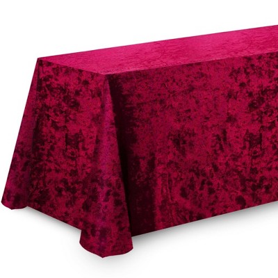 RCZ Décor Elegant Square Table Cloth - Made with Fine Crushed-velvet Material, Beautiful Burgundy Tablecloth with Durable Seams - 54 x 54