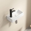 ChicFurnit Bathroom Sinks Rectangle Countertop Bathroom Sink Porcelain Ceramic Thin Edge Basin Vessel Sink for Bathrooms, White, 14.57"*7.09"*3.54" - 2 of 4