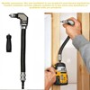 90 Degree Right Angle Drill, Hex Socket Drill Bit, Adjustable Flexible Bits, 6.35mm Screwdriver Adapter, Angle Extension Power Drill Attachment - 3 of 4