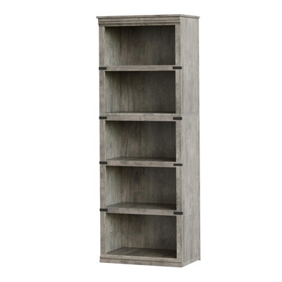 67" Tall Wooden 5-Tier Bookcase - Farmhouse Style Floor Standing Display Shelf for Living Room