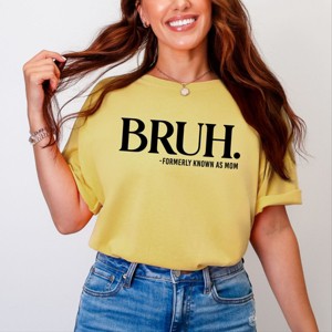 Simply Sage Market Bruh Formerly Mom Garment Dyed Tee - L - Mustard - 1 of 4