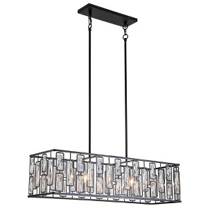 C Cattleya 5-Light Black Rectangular Island Chandelier with Faceted Crystals - 1 of 4