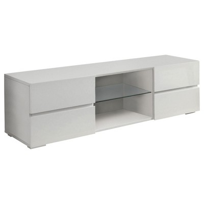 55.25" MDF Modern TV Console with 4 Drawers, 1 Glass Shelf and Wire Management for TVs up to 60 Inches for Living Room